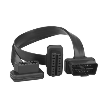 OBD2 kabel adapter, 16-pinski bakreni plosnati kabel, 1 na 2 razdjelnik, kutni i ravni konektori