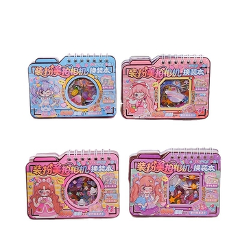 DIY образователна книга за обличане с PVC стикери, коил подвързване, хартиено покритие, сладък стил