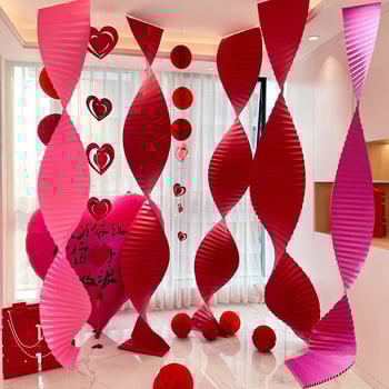 Esküvői dekoráció a helyszín berendezéséhez — összecsukható hullámos papír, origami hullám, girland