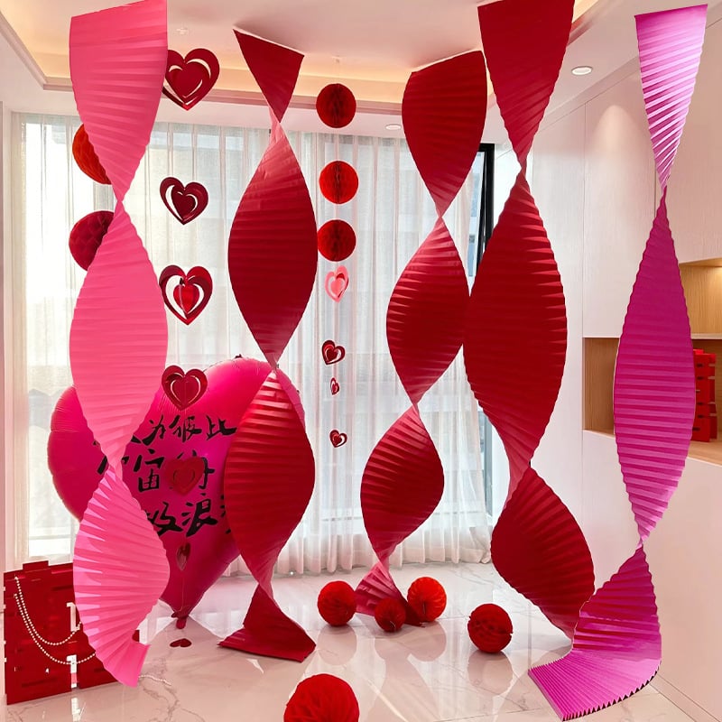 Esküvői dekoráció a helyszín berendezéséhez — összecsukható hullámos papír, origami hullám, girland