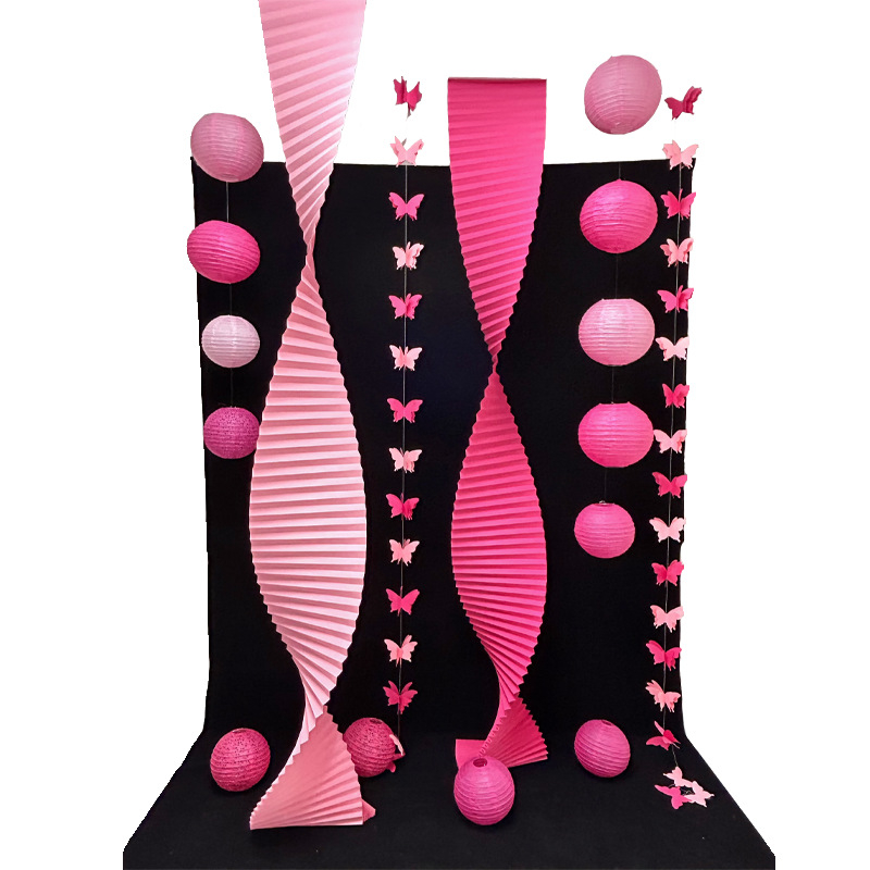 Esküvői dekoráció a helyszín berendezéséhez — összecsukható hullámos papír, origami hullám, girland