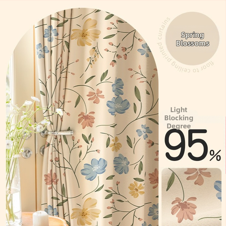 Záves do spálne s hákom, pastoračný vzor, polyester, 70-90% zatemnenie, Sunny Day, jar 2026