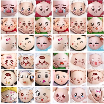 Стикери за корема по време на бременност, кръгли PVC, печат, Wu марка