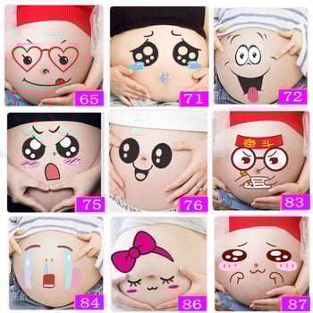 Стикери за корема по време на бременност, кръгли PVC, печат, Wu марка