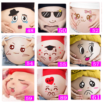 Стикери за корема по време на бременност, кръгли PVC, печат, Wu марка