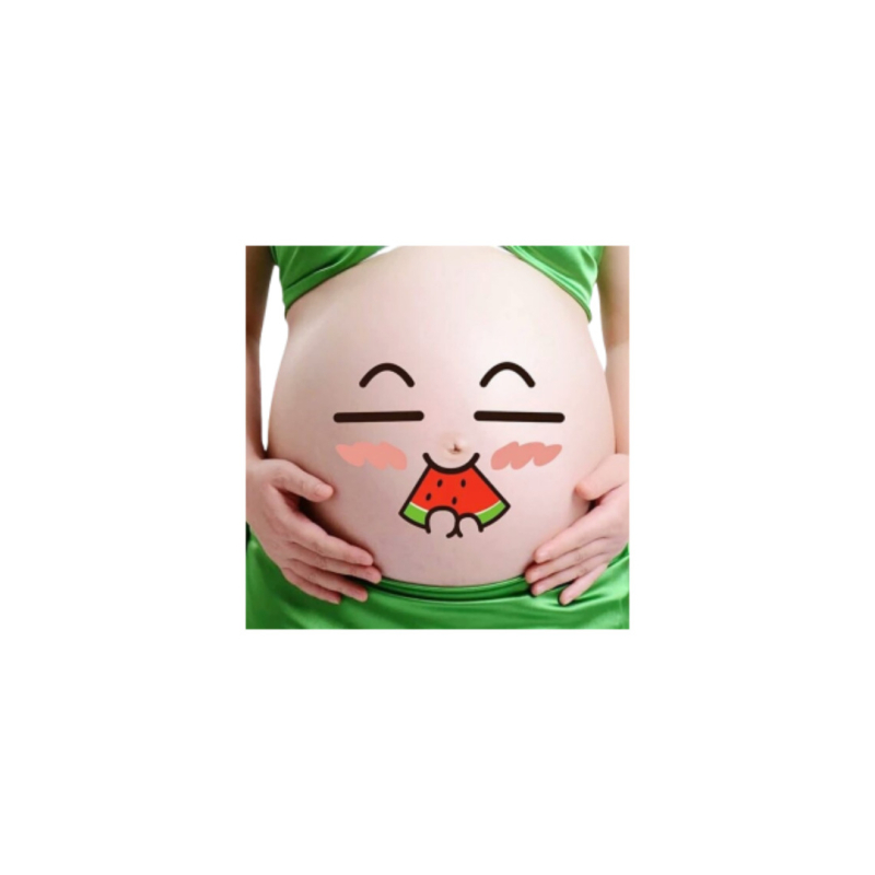 Стикери за корема по време на бременност, кръгли PVC, печат, Wu марка
