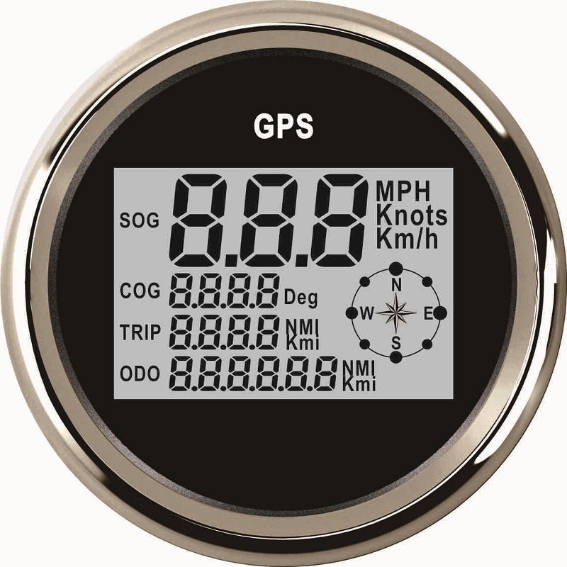 LED zaslon GPS brzinski mjerač za automobile i motocikle, 9–32V, nehrđajući čelik + plastika, univerzalno