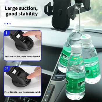 Θήκη κινητού για αυτοκίνητο με βεντούζα και στήριξη σε αεραγωγό, παγκόσμια συμβατότητα, στήριξη με βαρύτητα, αντιδονητικός σχεδιασμός