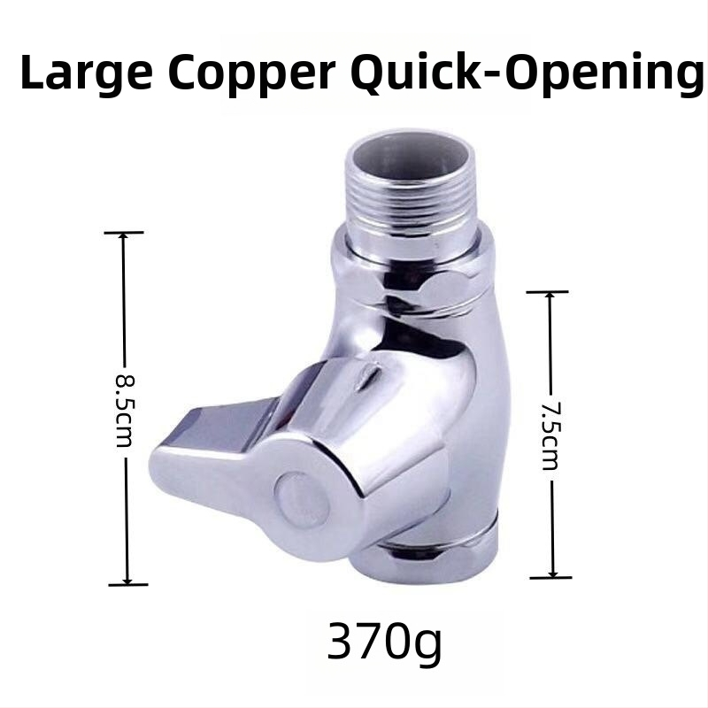 Rýchly otvárací splachovací ventil na toaletu pre squat toalety, 1 palec výstup, 15 s splachovanie, meď, bez napájania