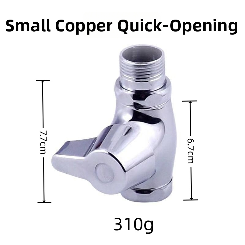 Rýchly otvárací splachovací ventil na toaletu pre squat toalety, 1 palec výstup, 15 s splachovanie, meď, bez napájania