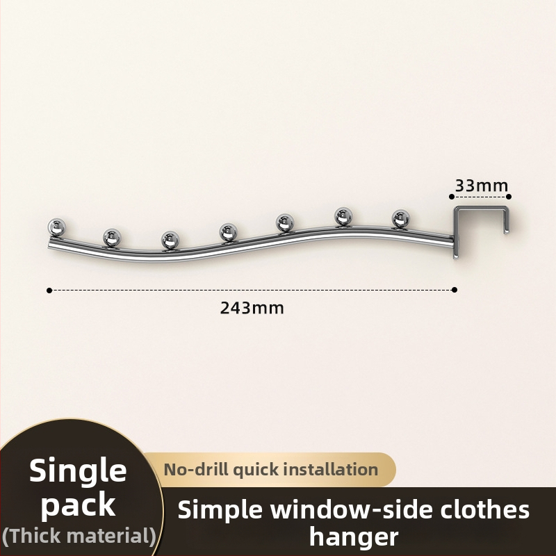 Nerezová oceľ, jednoduchý hák, moderný minimalistický štýl, nosnosť 30 kg, uvedený v roku 2023.