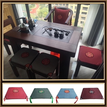 Λινό μαξιλαράκι για καρέκλα τραπεζαρίας, κινεζικού κλασικού στυλ, κέντημα, γέμισμα σπογγώδες, μοτίβο 15001104193, προσαρμοσμένη επεξεργασία