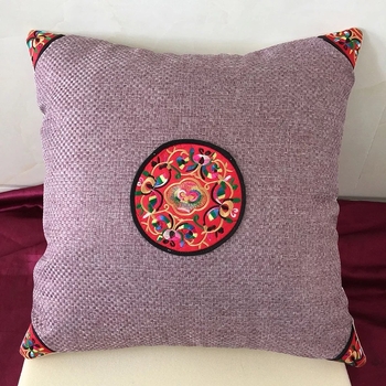 Λινό μαξιλαράκι για καρέκλα τραπεζαρίας, κινεζικού κλασικού στυλ, κέντημα, γέμισμα σπογγώδες, μοτίβο 15001104193, προσαρμοσμένη επεξεργασία