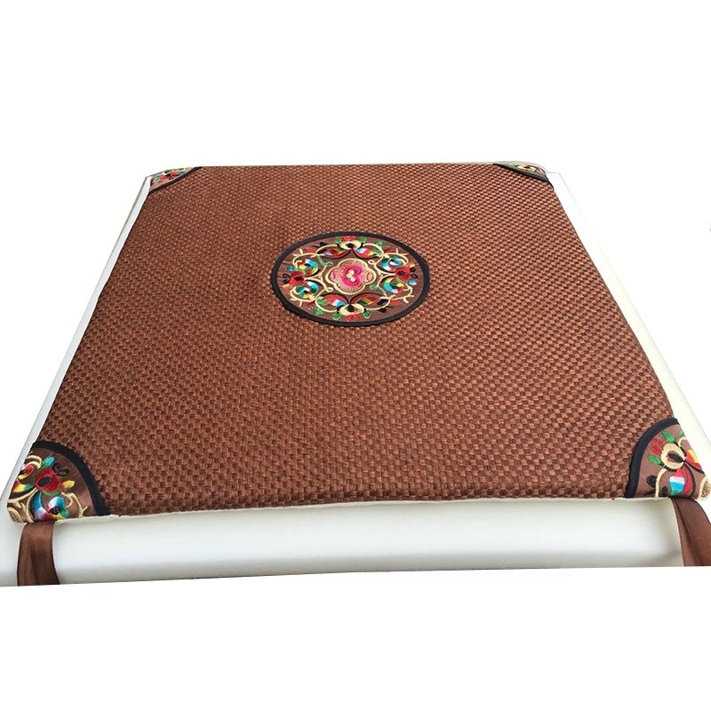 Λινό μαξιλαράκι για καρέκλα τραπεζαρίας, κινεζικού κλασικού στυλ, κέντημα, γέμισμα σπογγώδες, μοτίβο 15001104193, προσαρμοσμένη επεξεργασία