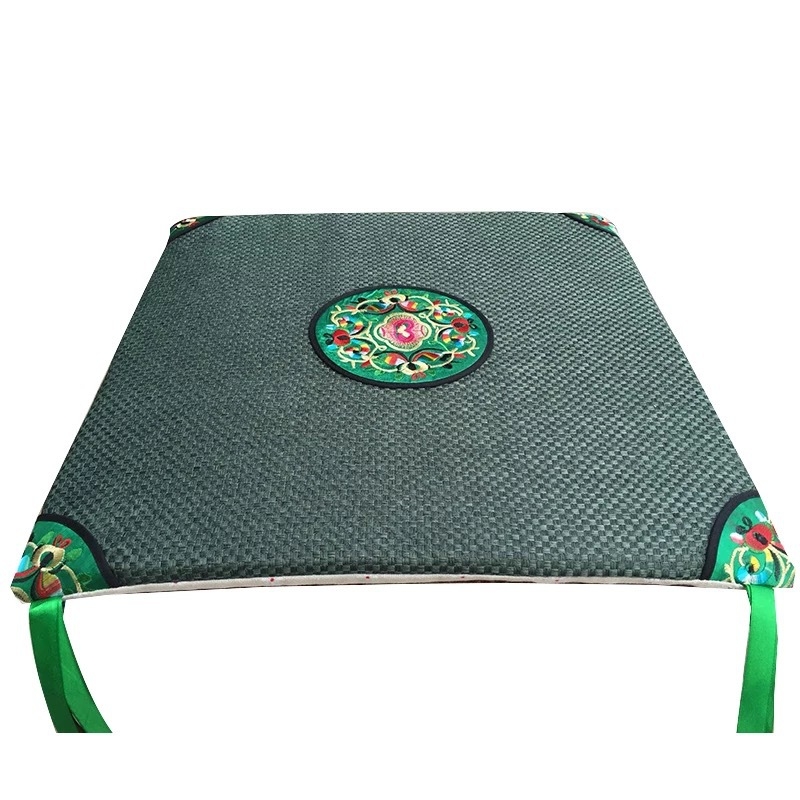 Λινό μαξιλαράκι για καρέκλα τραπεζαρίας, κινεζικού κλασικού στυλ, κέντημα, γέμισμα σπογγώδες, μοτίβο 15001104193, προσαρμοσμένη επεξεργασία