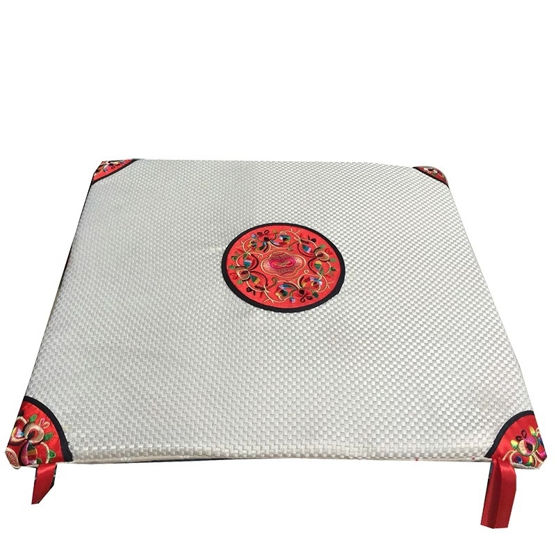 Λινό μαξιλαράκι για καρέκλα τραπεζαρίας, κινεζικού κλασικού στυλ, κέντημα, γέμισμα σπογγώδες, μοτίβο 15001104193, προσαρμοσμένη επεξεργασία