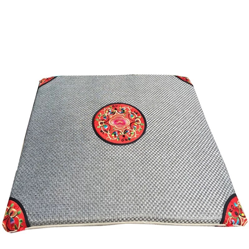 Λινό μαξιλαράκι για καρέκλα τραπεζαρίας, κινεζικού κλασικού στυλ, κέντημα, γέμισμα σπογγώδες, μοτίβο 15001104193, προσαρμοσμένη επεξεργασία