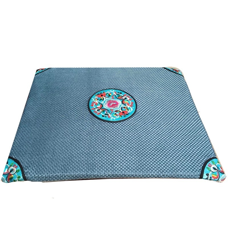 Λινό μαξιλαράκι για καρέκλα τραπεζαρίας, κινεζικού κλασικού στυλ, κέντημα, γέμισμα σπογγώδες, μοτίβο 15001104193, προσαρμοσμένη επεξεργασία