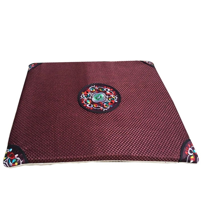 Λινό μαξιλαράκι για καρέκλα τραπεζαρίας, κινεζικού κλασικού στυλ, κέντημα, γέμισμα σπογγώδες, μοτίβο 15001104193, προσαρμοσμένη επεξεργασία