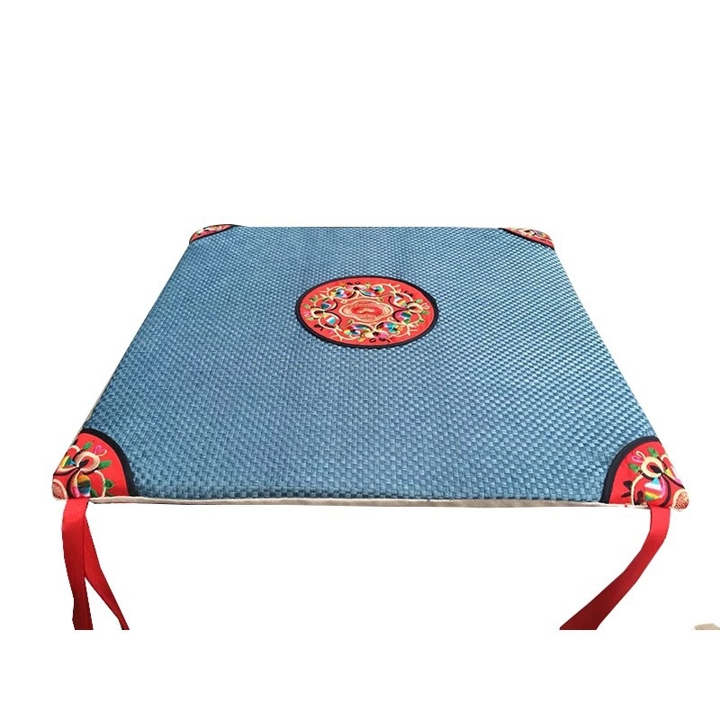 Λινό μαξιλαράκι για καρέκλα τραπεζαρίας, κινεζικού κλασικού στυλ, κέντημα, γέμισμα σπογγώδες, μοτίβο 15001104193, προσαρμοσμένη επεξεργασία