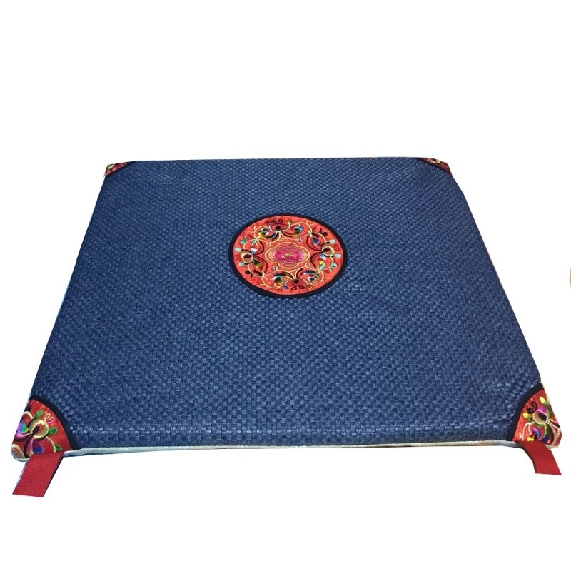 Λινό μαξιλαράκι για καρέκλα τραπεζαρίας, κινεζικού κλασικού στυλ, κέντημα, γέμισμα σπογγώδες, μοτίβο 15001104193, προσαρμοσμένη επεξεργασία