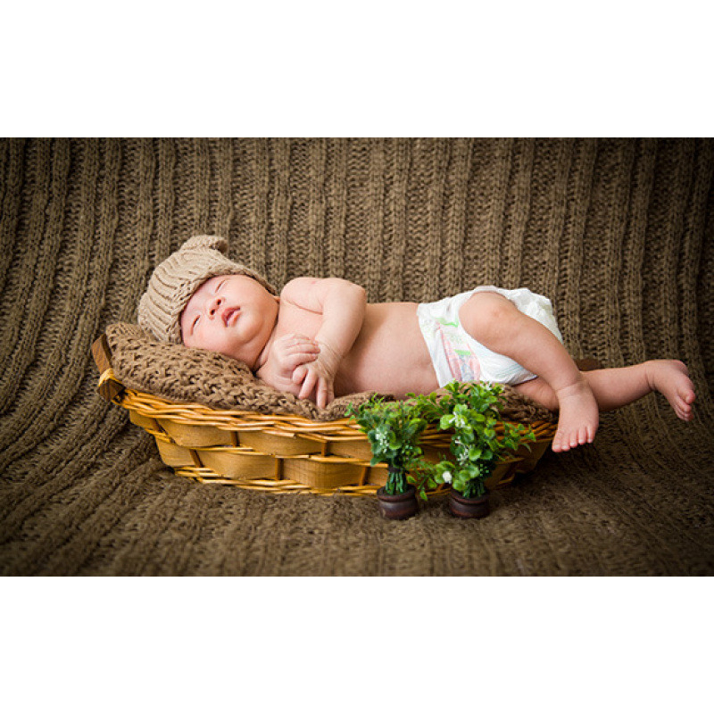 Suport de fundal pentru fotografierea nou-născuților, coș din rachită țesut, model D49, greutate 0,65 kg, potrivit pentru fotografii de îmbrăcăminte
