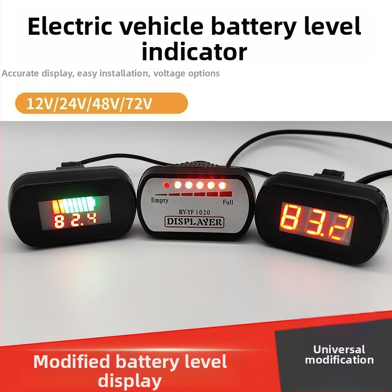 Displej napätia batérie pre elektromobil a merač výkonu 24-60V