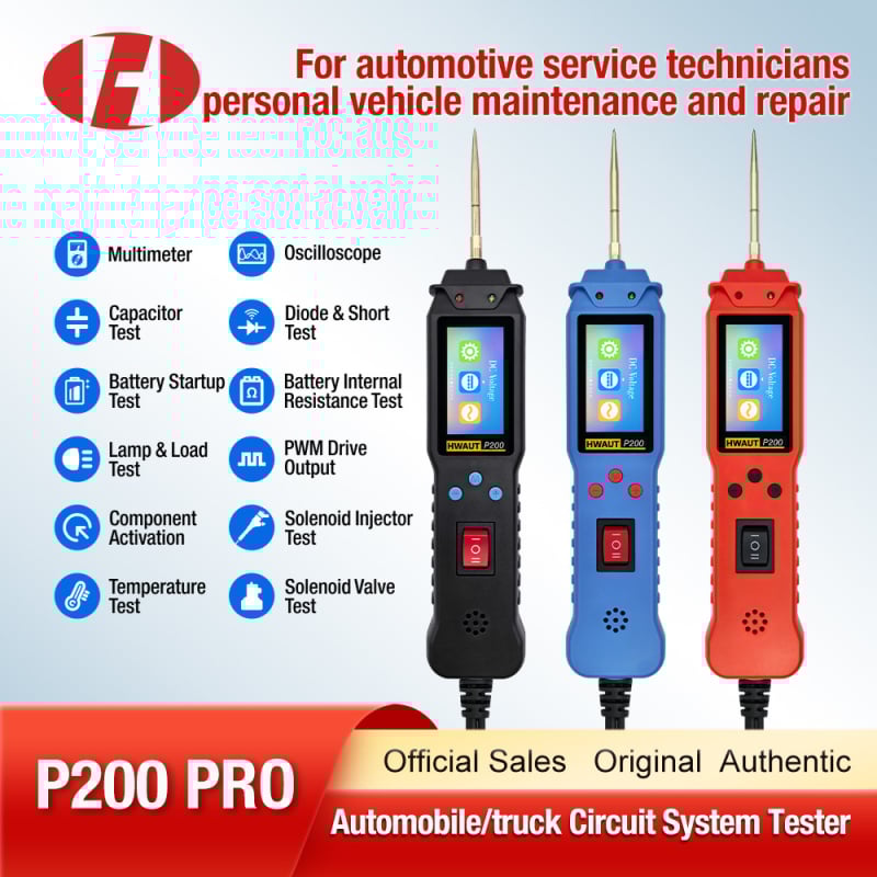 Automobilski tester kruga i inteligentni analizator napona linije — P200, 12V/24V DC, detekcija kruga, težina 0,35 kg