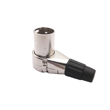 Conector XLR 3-pole, unghi drept 90°, masculin/feminin, ușor de sudat (3-pole; 90° unghi; masculin/feminin)