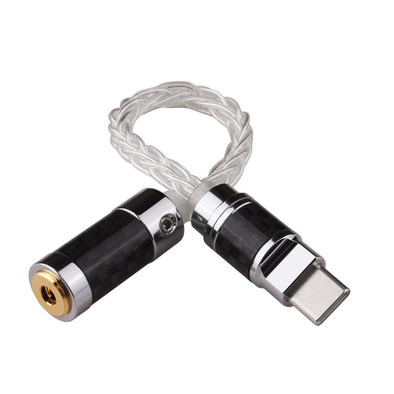 Type-C na 3,5 mm DAC zvučni adapter s HiFi pojačalom — 12-jezggrenog Sterling Silver vodiča, TPE omotač, ROHS