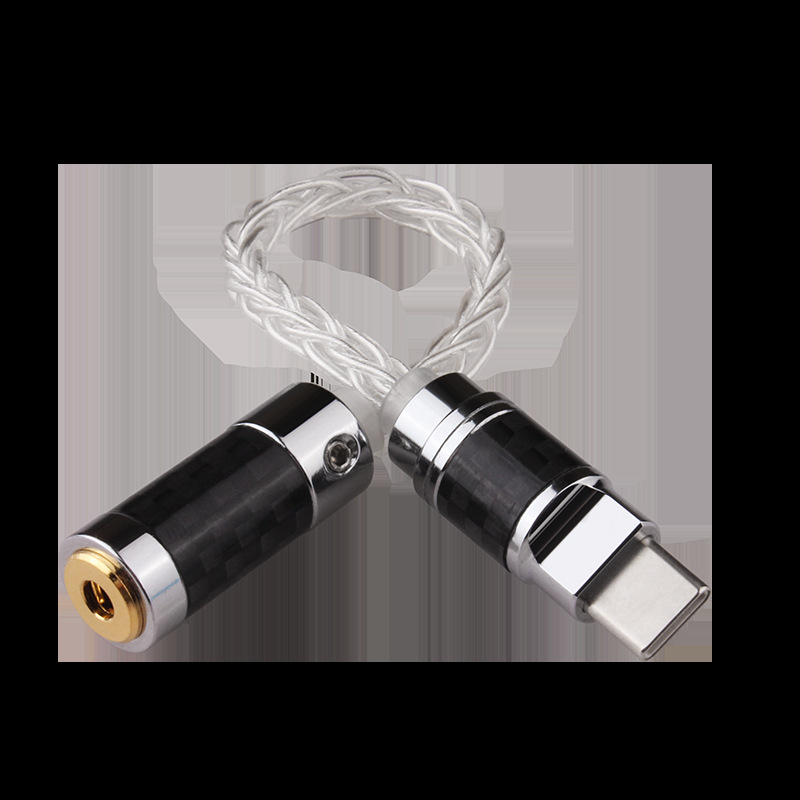Type-C na 3,5 mm DAC zvučni adapter s HiFi pojačalom — 12-jezggrenog Sterling Silver vodiča, TPE omotač, ROHS