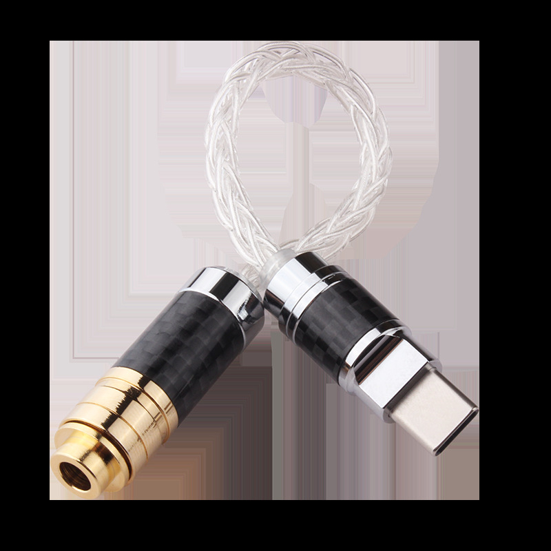Type-C na 3,5 mm DAC zvučni adapter s HiFi pojačalom — 12-jezggrenog Sterling Silver vodiča, TPE omotač, ROHS