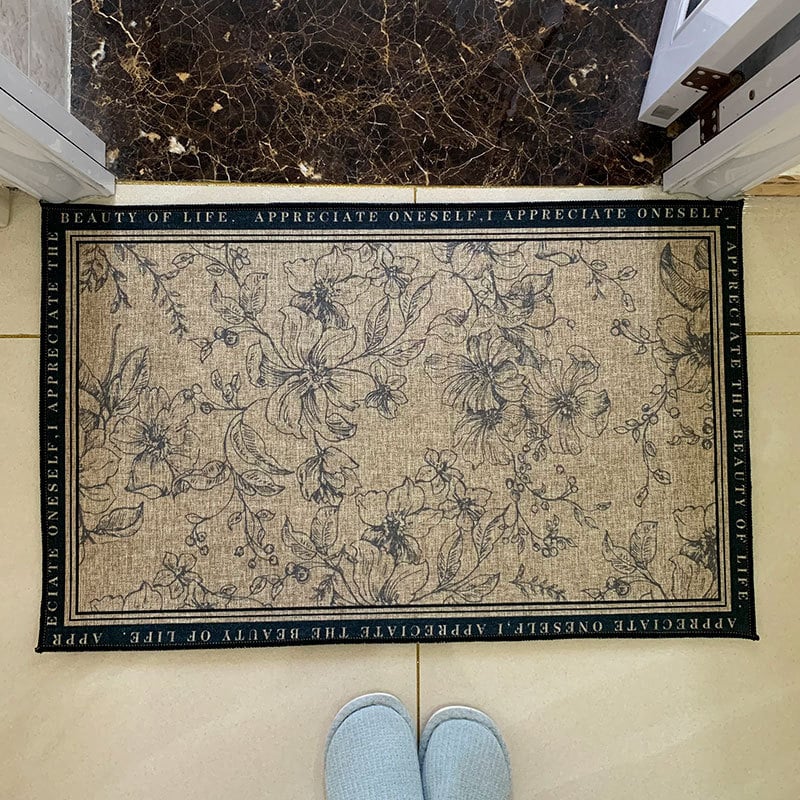 Ленена противохлъзгаща подложка за баня и вход, абсорбираща влага, миеща се