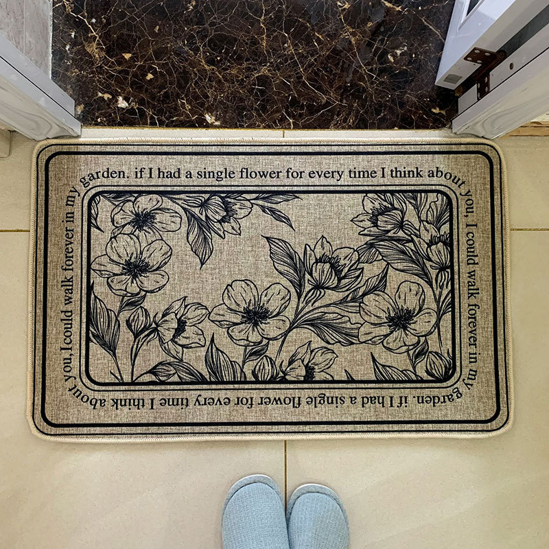 Ленена противохлъзгаща подложка за баня и вход, абсорбираща влага, миеща се