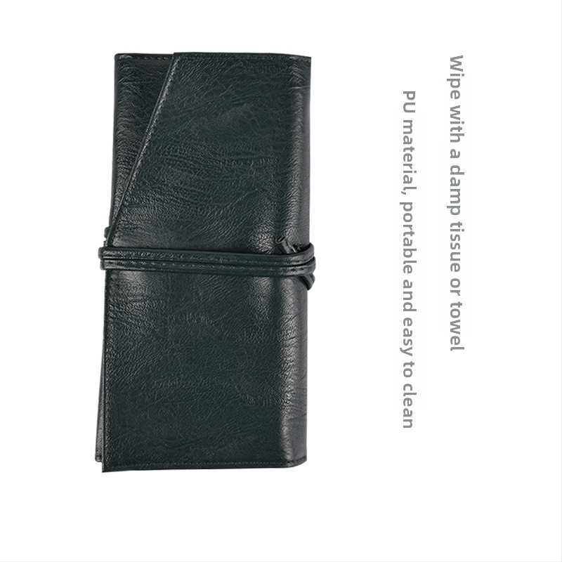 13 darabos sminkecset készlet, szintetikus sörtékkel, fa nyéllel, hordozható tárolóval