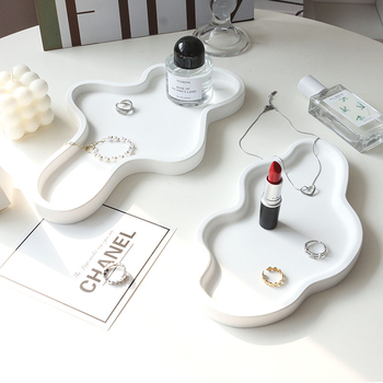 Gipsz tároló tál, szabálytalan alakú, dekoratív kellék termékfotózáshoz, Mirror Shadow