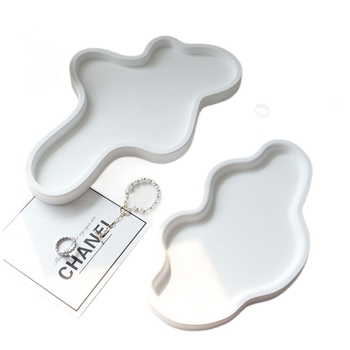 Gipsz tároló tál, szabálytalan alakú, dekoratív kellék termékfotózáshoz, Mirror Shadow