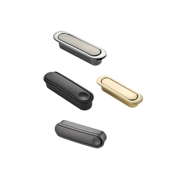 Rejtett gombos fogantyú, cinkötvözet, modern minimalista stílus, modell 501/510, ruhásszekrényekhez, szekrényekhez, fiókokhoz, fürdőszobai szekrényekhez és cipősszekrényekhez