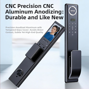 Okos ajtózár biometrikus hozzáféréssel: ujjlenyomat, arcfelismerés és jelszó; 3 másodperces olvasás; 100 ujjlenyomat tárolás; több mint 1 000 000 kinyitás