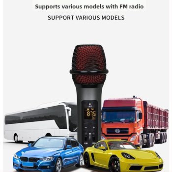 A6 Karaoke mikrofón do auta pre mobilný telefón, Bluetooth, vstavaná 1000mAh batéria, frekvenčný rozsah 100Hz–20kHz, SNR ≥95dB, výkon 5W, na živé vysielanie a nahrávanie