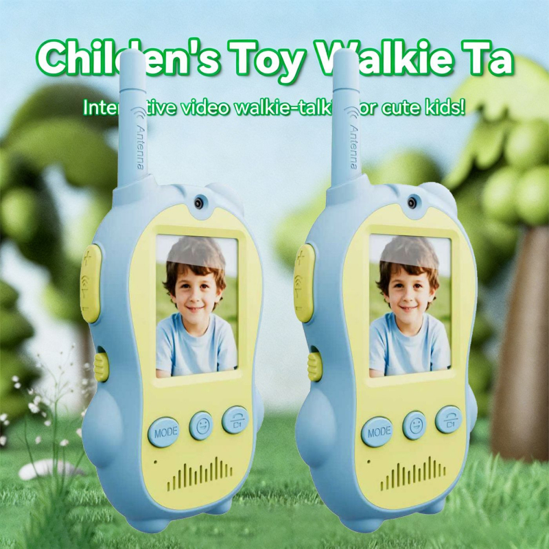 Walkie-Talkie vizual pentru copii – Unitate completă, Model Small Animal Walkie-Talkie, Gama până la 1,5 km, Baterie Li-Ion 650 mAh, Ecran