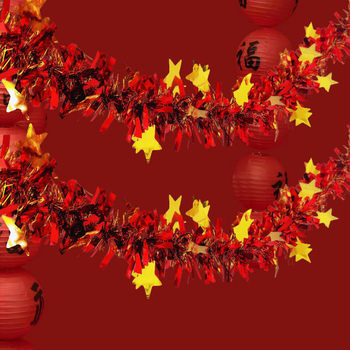 Κρεμαστό διακοσμητικό – γιρλάντα φούντες από ιριδίζον χαρτί, Αρ. προϊόντος F98HSSS8M78MSJ, για το Φεστιβάλ Qixi