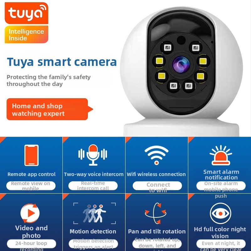 Chenshi Y1C beltéri kamera otthoni használatra, 1080p, 360° látómező, éjszakai látás, kétirányú hang, mobilalkalmazás-vezérlés