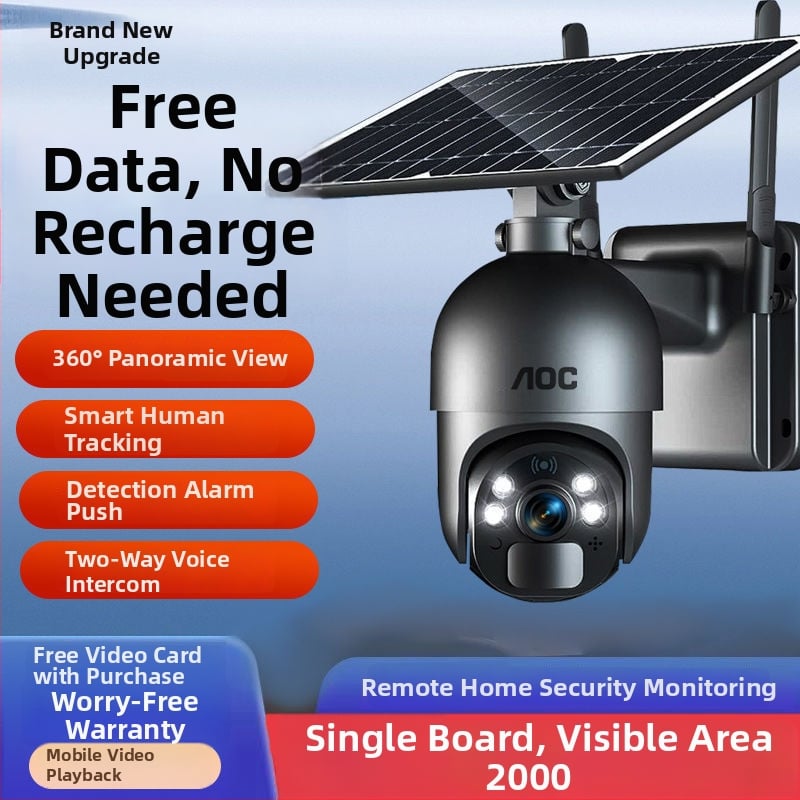 Камера за видеонаблюдение с AI: интерком в реално време, разпознаване на хора и мобилно проследяване; Type-C интерфейс; ABS корпус; захранване 70–90V