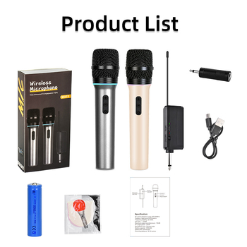 WX72 Vezeték nélküli kettős mikrofonos rendszer beépített újratölthető akkumulátorral (1200-2000 mAh), kardioid dinamikus mikrofonok, frekvenciasugár 60 Hz-15 kHz, akkumulátor élettartam több mint 12 óra