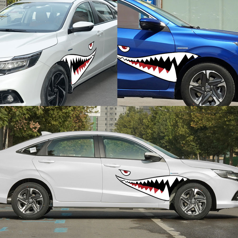 Naljepnica za karoseriju automobila u obliku ajkule – Langbeite, univerzalna kompatibilnost, instalacija ljepilom