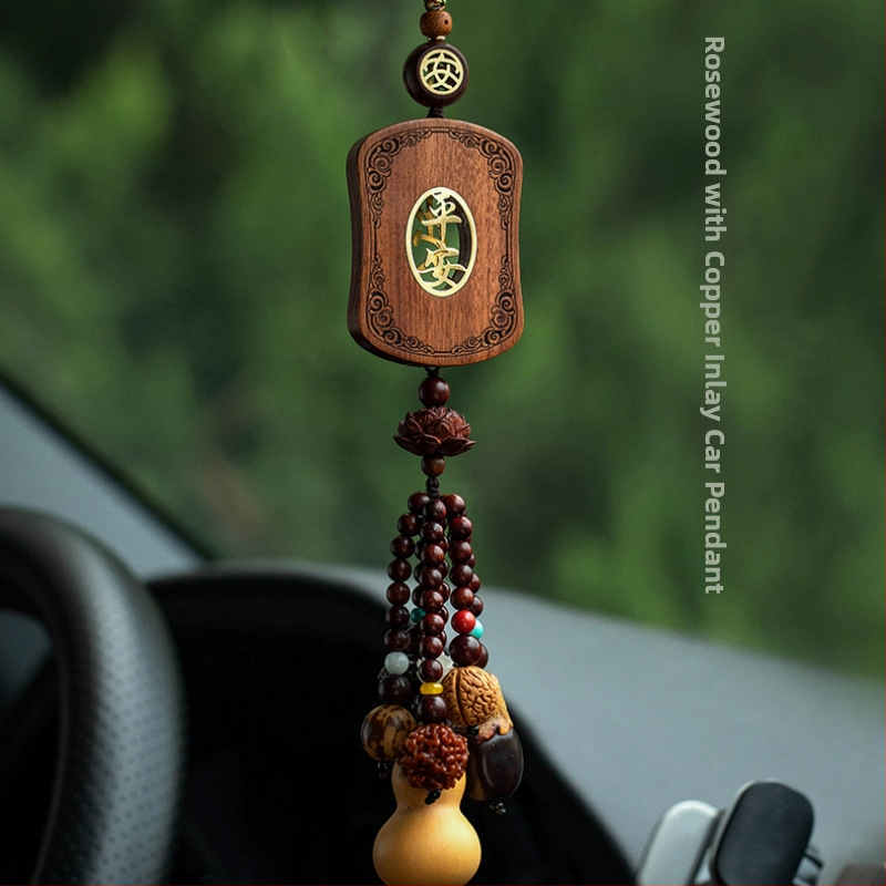 Rosewood auto visiaca ozdoba, čínsky tradičný štýl, prispôsobiteľné spracovanie, vnútorná dekorácia auta