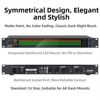 Kétsávos 31-sávos számítógépes equalizer professzionális otthoni és színpadi használatra — Prnoeet, 110-220V, 2.7 kg, digitális hangoló