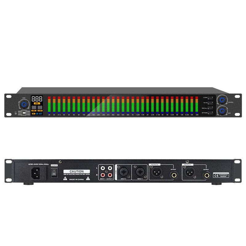 Kétsávos 31-sávos számítógépes equalizer professzionális otthoni és színpadi használatra — Prnoeet, 110-220V, 2.7 kg, digitális hangoló