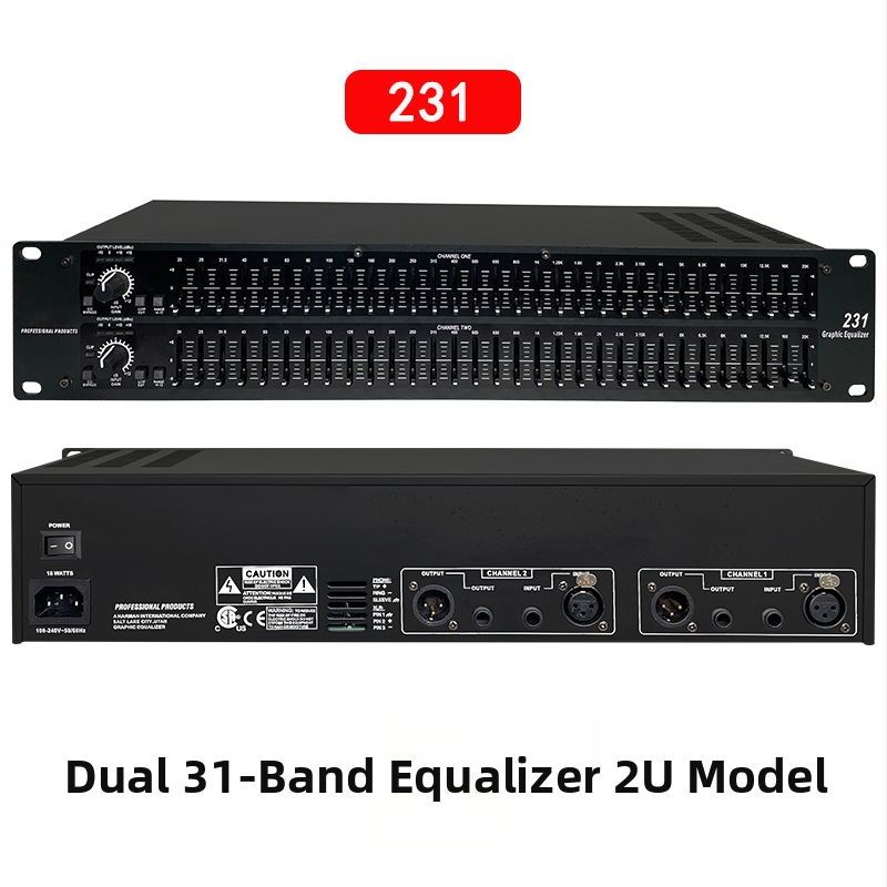 Wadeland profesionálny ekvalizér pre KTV — dvojitý 31-pásmový, 220V, 3 kg